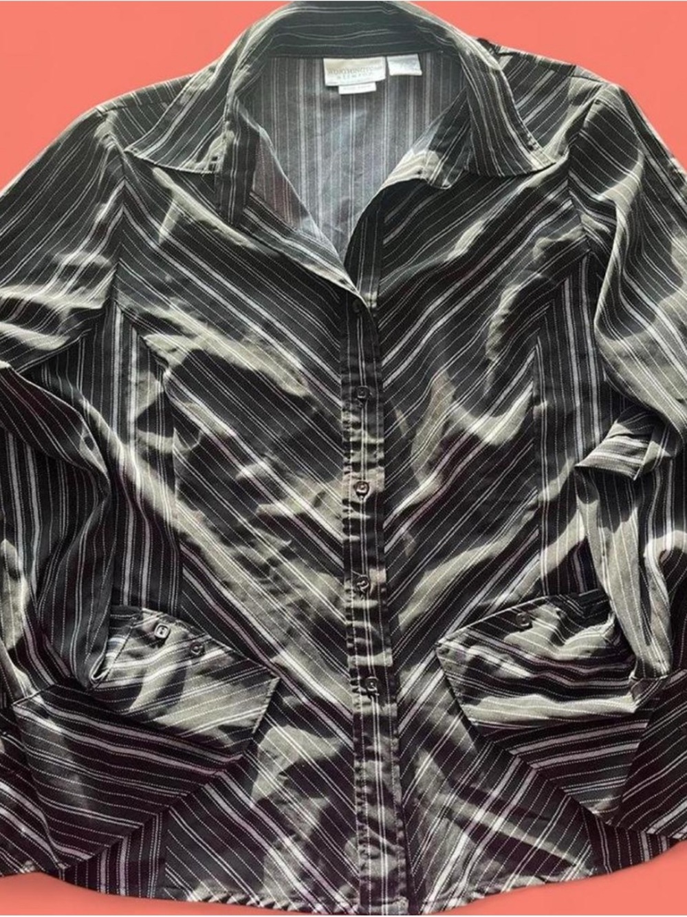 WORTHINGTON striped button top